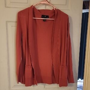 Red Open Front Cardigan